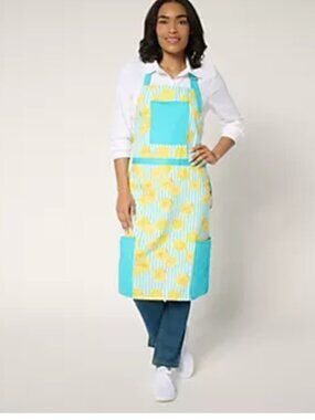 Lemon Prepology 2 in 1 Apron with Built In Oven Mitts